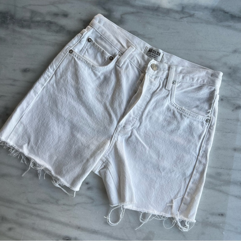 White Denim Shorts by Agolde